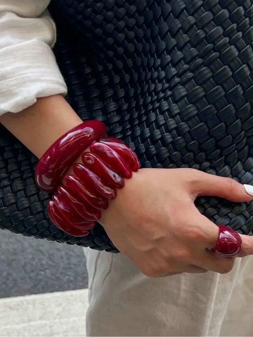 Burgundy Bangle Bracelet N2310